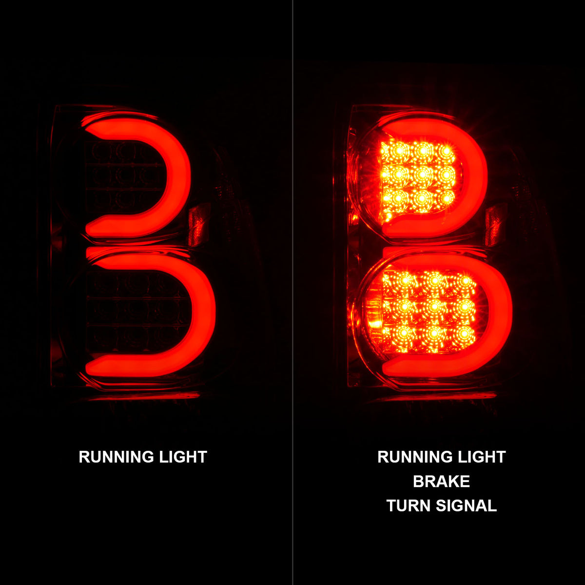Tail Light Set LED W/ Light Bar Style Chrome Housing Clear Lens Pair Chevrolet Trailblazer 2002-2009, Chevrolet Trailblazer EXT 2002-2006 AnzoUSA-1