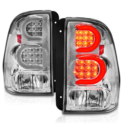 Tail Light Set LED W/ Light Bar Style Chrome Housing Clear Lens Pair Chevrolet Trailblazer 2002-2009, Chevrolet Trailblazer EXT 2002-2006 AnzoUSA-6
