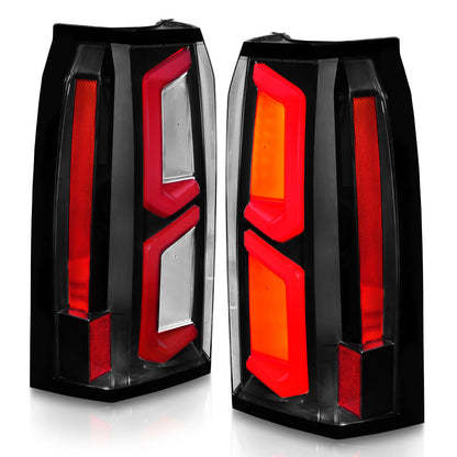 Tail Light Set LED W/ Light Bar Style Black Housing Clear Lens Pair Chevrolet Suburban/Tahoe 2015-2020 AnzoUSA-6