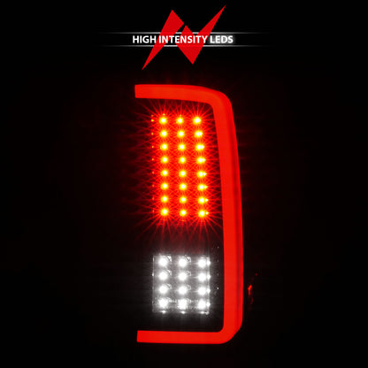 Tail Light Set LED W/ Light Bar Style Black Housing Smoke Lens Pair Chevrolet Silverado 1500/3500 2007-2013, 2500/2500 HD/3500 HD 2007-2014 AnzoUSA-5
