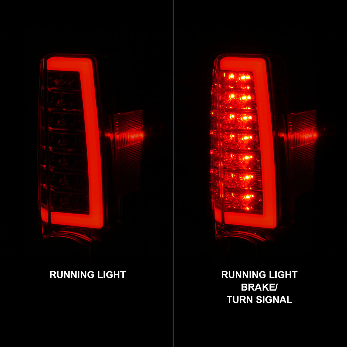 Tail Light Set LED W/ Light Bar Style Chrome Housing Red/Clear Lens Pair Colorado/Canyon 2004-2012 AnzoUSA-1