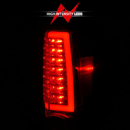 Tail Light Set LED W/ Light Bar Style Chrome Housing Red/Clear Lens Pair Colorado/Canyon 2004-2012 AnzoUSA-5