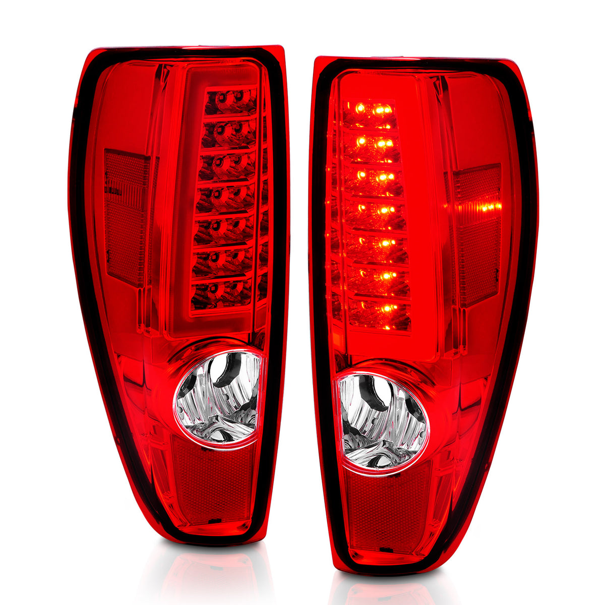 Tail Light Set LED W/ Light Bar Style Chrome Housing Red/Clear Lens Pair Colorado/Canyon 2004-2012 AnzoUSA-6