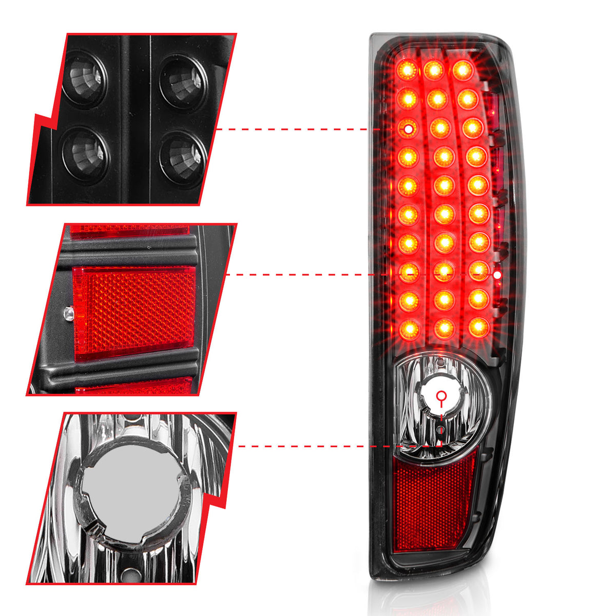 Tail Light Set LED Black Housing Pair Colorado/Canyon 2004-2012 AnzoUSA-2