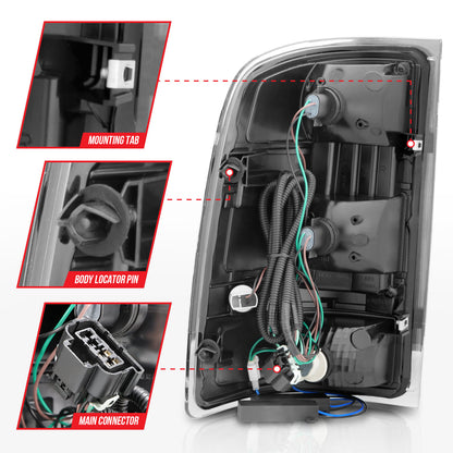 Tail Light Set Black Housing Clear Lens Pair LED W/ Light Bar Style GMC Sierra 1500/2500 HD/3500 HD 2007-2014, 1500 HD/3500 2007 AnzoUSA-4