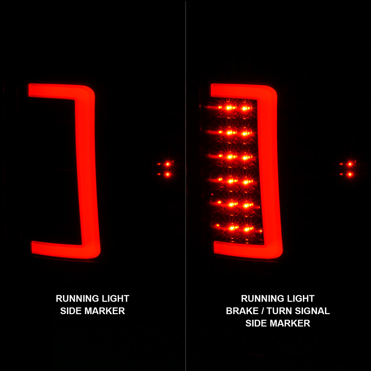 Tail Light Set LED W/ Light Bar Style Black Housing Smoke Lens Pair GMC Sierra 1500/2500 HD/3500 HD 2007-2014, 1500 HD/3500 2007 AnzoUSA-6