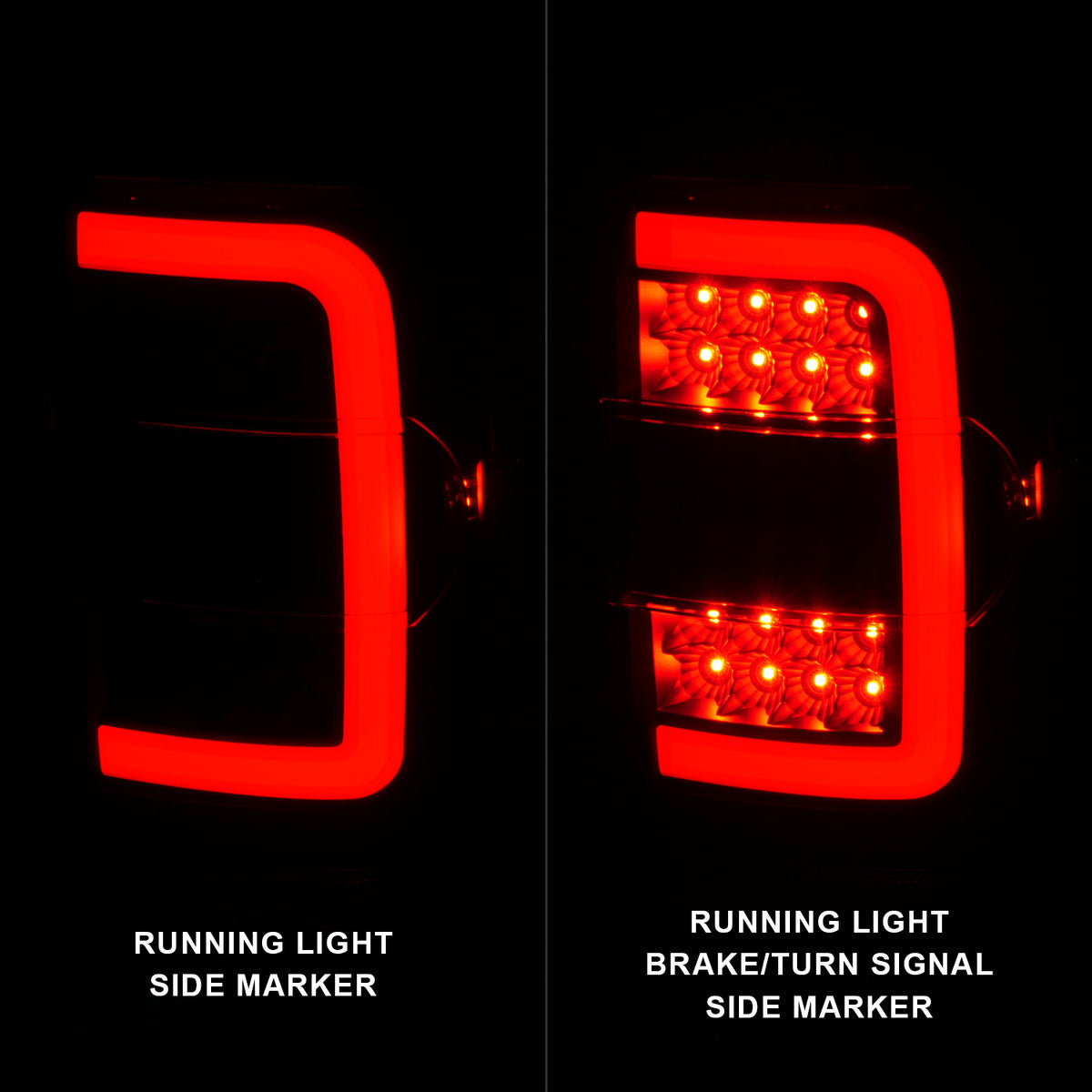 Tail Light Set LED W/ Light Bar Style Black Housing Clear Lens Pair Ford Ranger 2001-2011 AnzoUSA-1