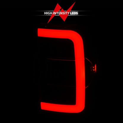 Tail Light Set LED W/ Light Bar Style Black Housing Clear Lens Pair Ford Ranger 2001-2011 AnzoUSA-5