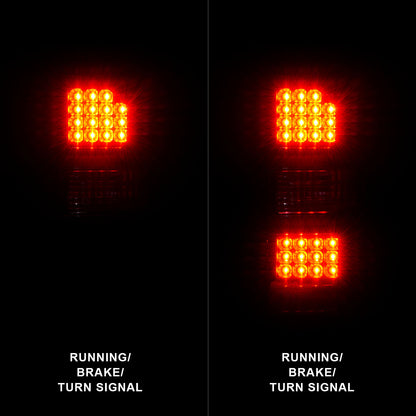 Tail Light Set LED Black Housing Clear Lens Pair GMC Sierra 1500 2015-2018, 2500 HD/3500 HD 2014-2018 AnzoUSA-1