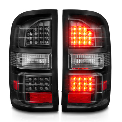 Tail Light Set LED Black Housing Clear Lens Pair GMC Sierra 1500 2015-2018, 2500 HD/3500 HD 2014-2018 AnzoUSA-6