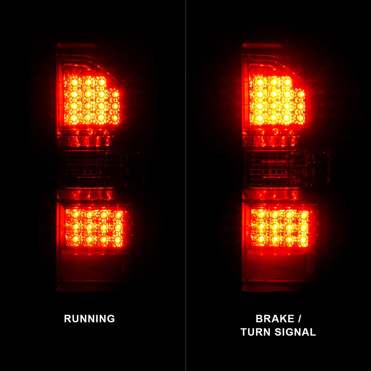 Tail Light Set LED Chrome Housing Red/Clear Lens Pair GMC Sierra 1500 2015-2018, 2500 HD/3500 HD 2014-2018 AnzoUSA-1