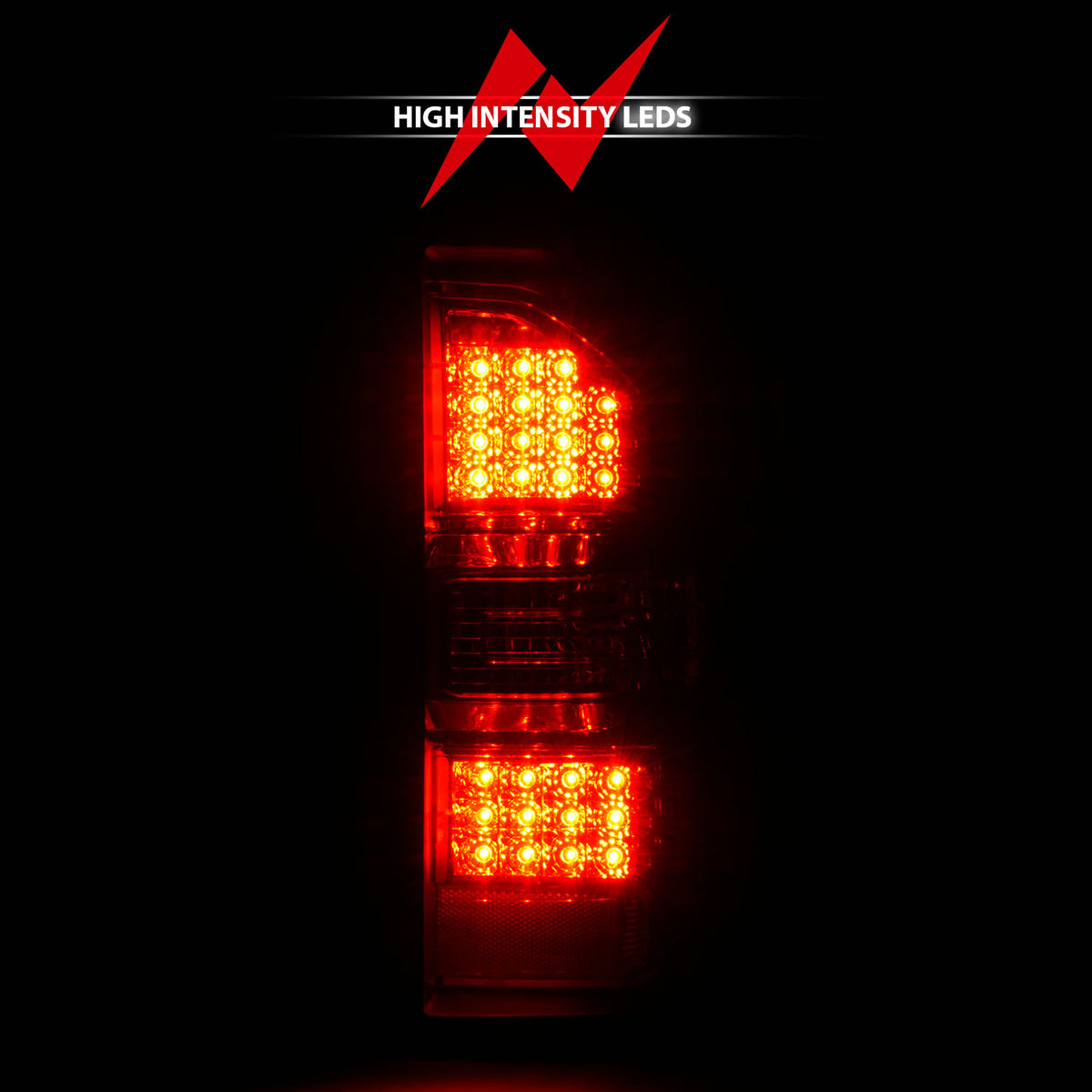 Tail Light Set LED Chrome Housing Red/Clear Lens Pair GMC Sierra 1500 2015-2018, 2500 HD/3500 HD 2014-2018 AnzoUSA-5