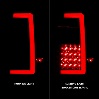 Tail Light Set LED W/ Light Bar Style Sequential Black Housing Clear Lens Pair Ford Expedition 2007-2017 AnzoUSA-1