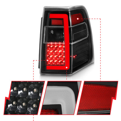 Tail Light Set LED W/ Light Bar Style Sequential Black Housing Clear Lens Pair Ford Expedition 2007-2017 AnzoUSA-2
