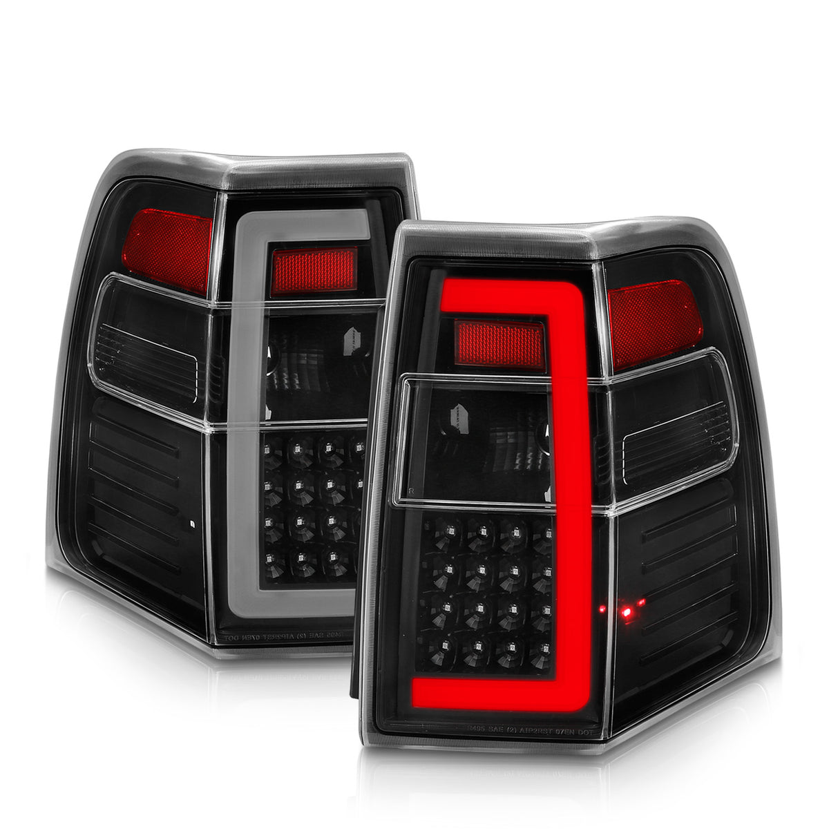 Tail Light Set LED W/ Light Bar Style Sequential Black Housing Clear Lens Pair Ford Expedition 2007-2017 AnzoUSA-6