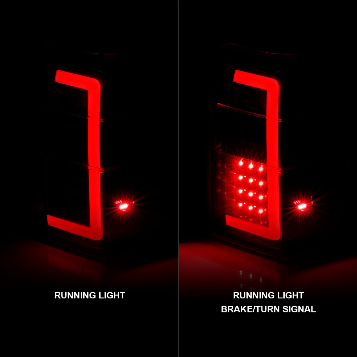 Tail Light Set LED W/ Light Bar Style Sequential Black Housing Smoke Lens Pair Ford Expedition 2007-2017 AnzoUSA-1