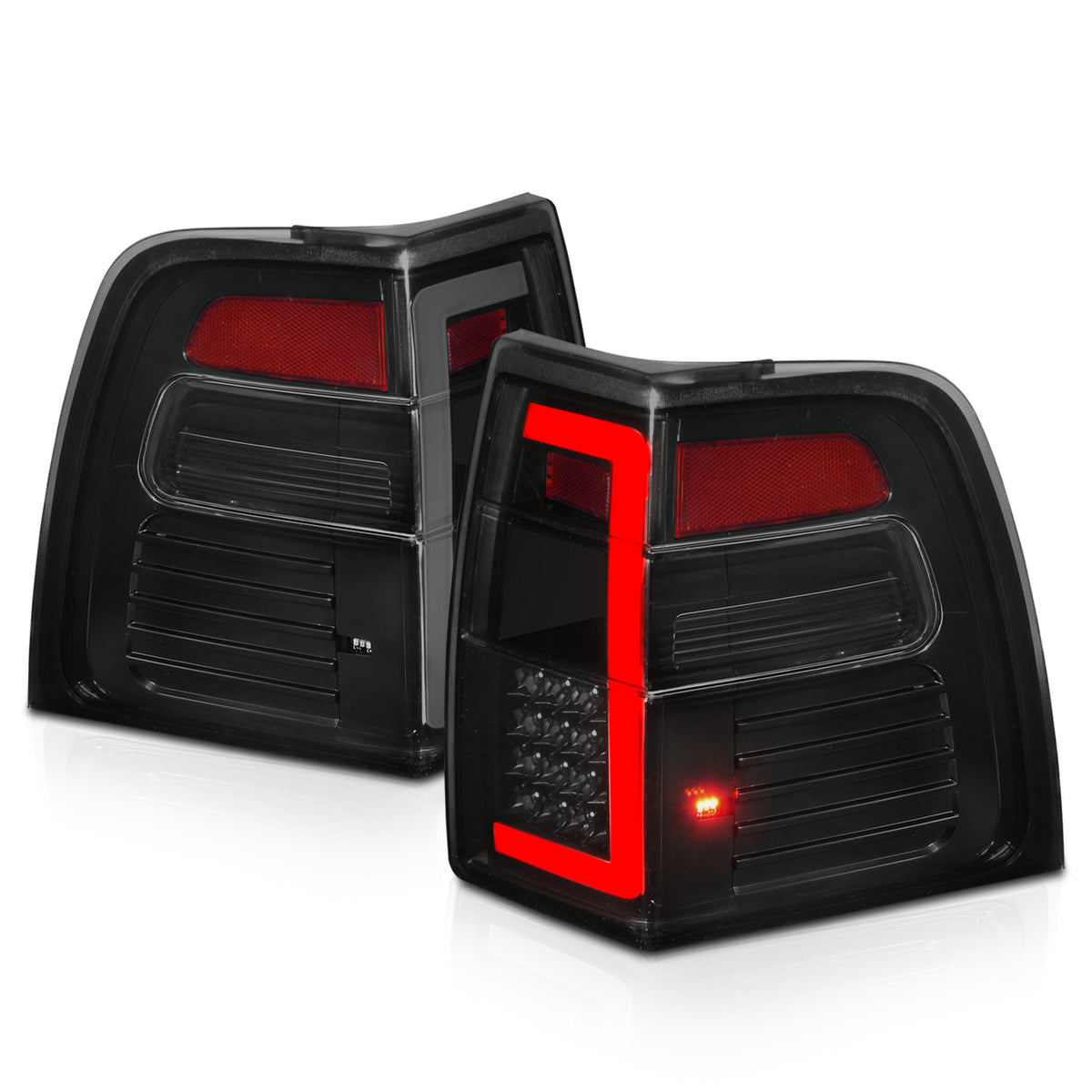 Tail Light Set LED W/ Light Bar Style Sequential Black Housing Smoke Lens Pair Ford Expedition 2007-2017 AnzoUSA-6