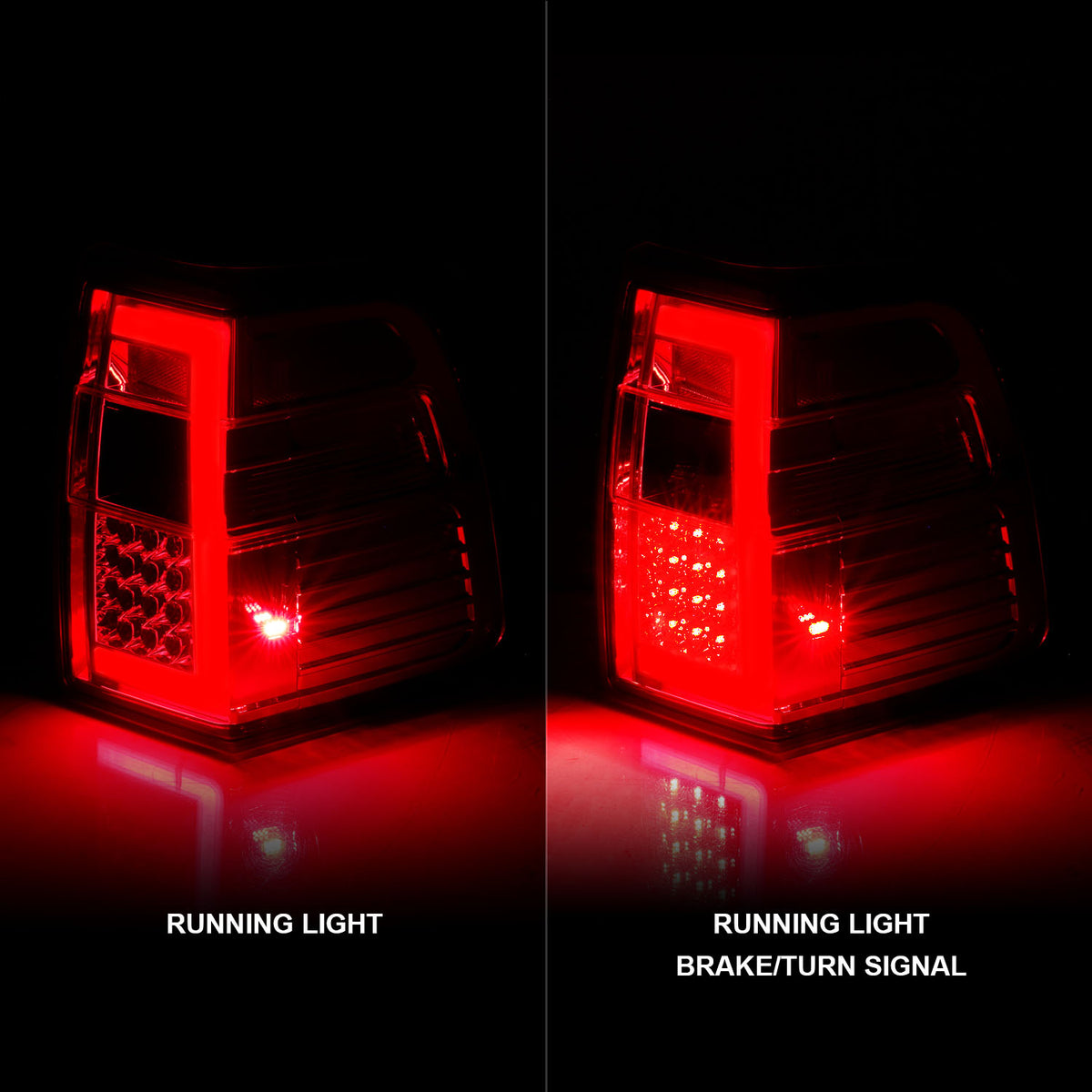 Tail Light Set LED W/ Light Bar Style Sequential Chrome Housing Red/Clear Lens Pair Ford Expedition 2007-2017 AnzoUSA-1