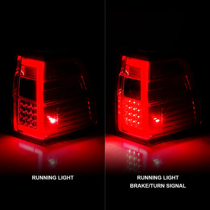 Tail Light Set LED W/ Light Bar Style Sequential Chrome Housing Red/Clear Lens Pair Ford Expedition 2007-2017 AnzoUSA-1