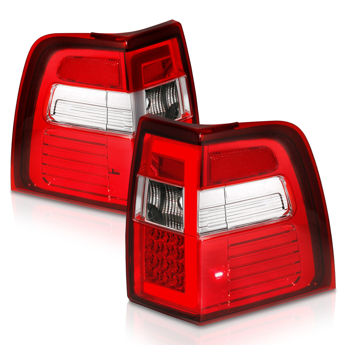 Tail Light Set LED W/ Light Bar Style Sequential Chrome Housing Red/Clear Lens Pair Ford Expedition 2007-2017 AnzoUSA-6