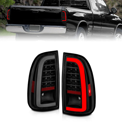 Tail Light Set LED W/ Light Bar Style Black Housing Smoke Lens Pair Toyota Tundra 2000-2006 AnzoUSA