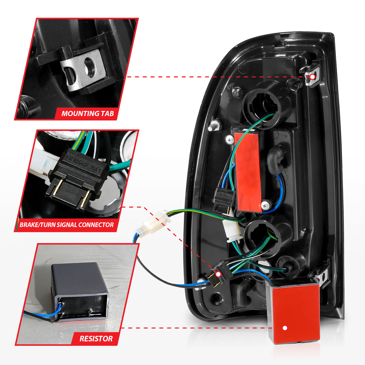 Tail Light Set LED W/ Light Bar Style Black Housing Smoke Lens Pair Toyota Tundra 2000-2006 AnzoUSA-4