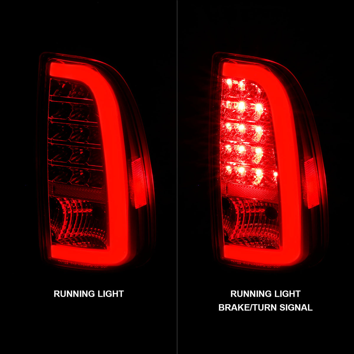 Tail Light Set Chrome Housing Clear Lens Pair LED W/ Light Bar Style Toyota Tundra 2000-2006 AnzoUSA-1