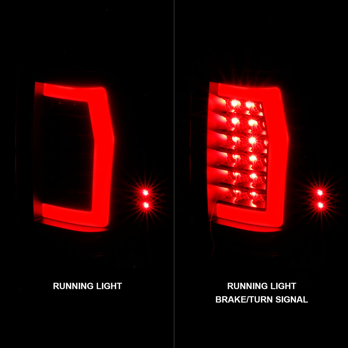 Tail Light Set W/ Light Bar Style Black Housing Clear Lens Pair LED Nissan TITAN 2004-2015 AnzoUSA-1