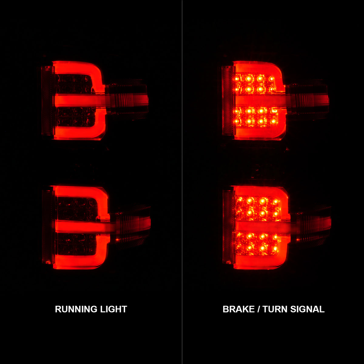 Tail Light Set LED Black Housing Clear Lens Pair Will Not Work On Factory LED Tail Light For Gmc Sierra Dually Models Chevrolet Silverado 1500 2014-2018, 2500 HD/3500 HD 2015-2019, GMC Sierra 3500 HD 2015-2019 AnzoUSA-1