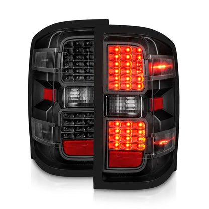 Tail Light Set LED Black Housing Clear Lens Pair Will Not Work On Factory LED Tail Light For Gmc Sierra Dually Models Chevrolet Silverado 1500 2014-2018, 2500 HD/3500 HD 2015-2019, GMC Sierra 3500 HD 2015-2019 AnzoUSA-7