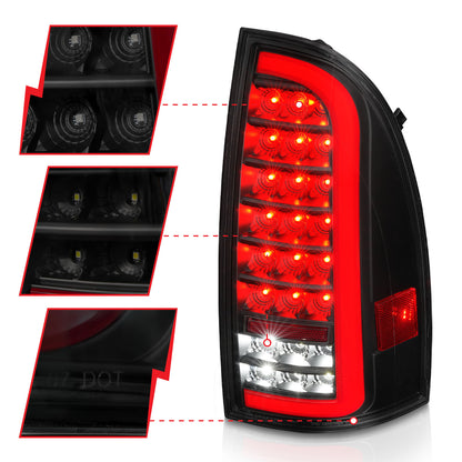 Tail Light Set LED W/ Light Bar Style Sequential Black Housing Smoke Lens Pair Toyota Tacoma 2005-2015 AnzoUSA-2