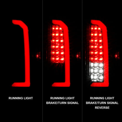 Tail Light Set LED W/ Red Light Bar Style Black Housing Clear Lens Pair Chevrolet Colorado 2015-2022 AnzoUSA-1
