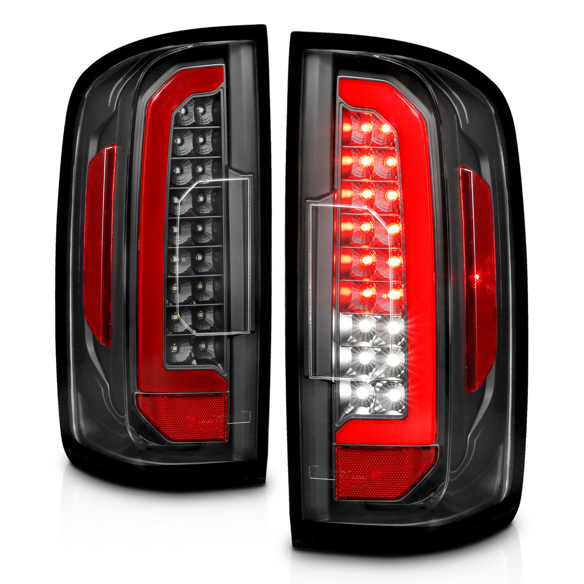 Tail Light Set LED W/ Red Light Bar Style Black Housing Clear Lens Pair Chevrolet Colorado 2015-2022 AnzoUSA-6