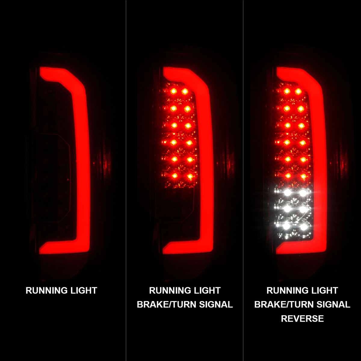 Tail Light Set LED W/ Red Light Bar Style Black Housing Smoke Lens Pair GMC Canyon 2015-2022 AnzoUSA-1