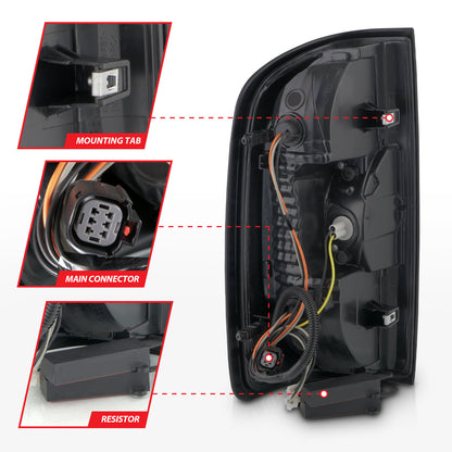 Tail Light Set LED W/ Red Light Bar Style Black Housing Smoke Lens Pair GMC Canyon 2015-2022 AnzoUSA-4