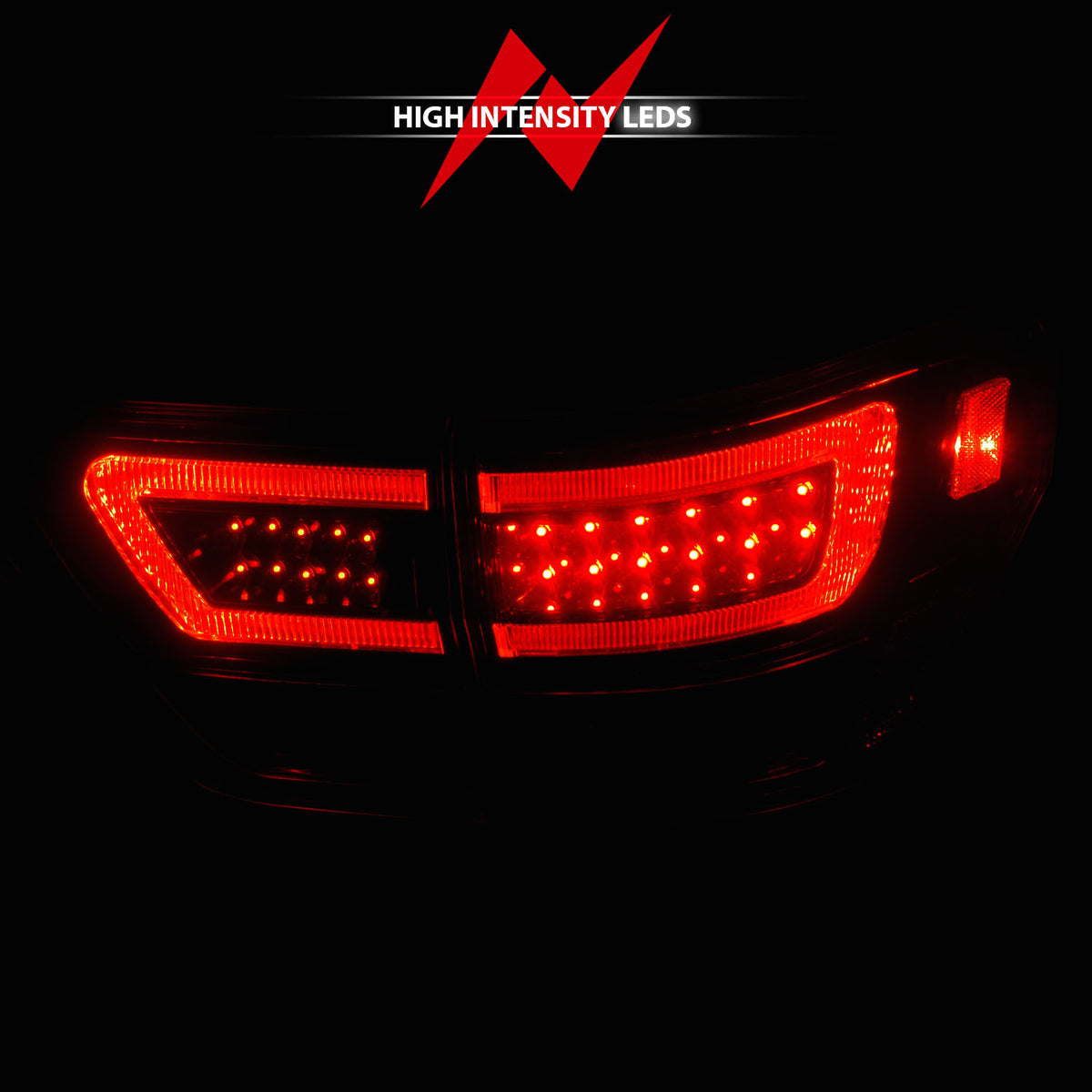 Tail Light Set LED W/ Light Bar Style Black Housing Clear Lens 4pcs Jeep Grand Cherokee 2011-2013 AnzoUSA-5
