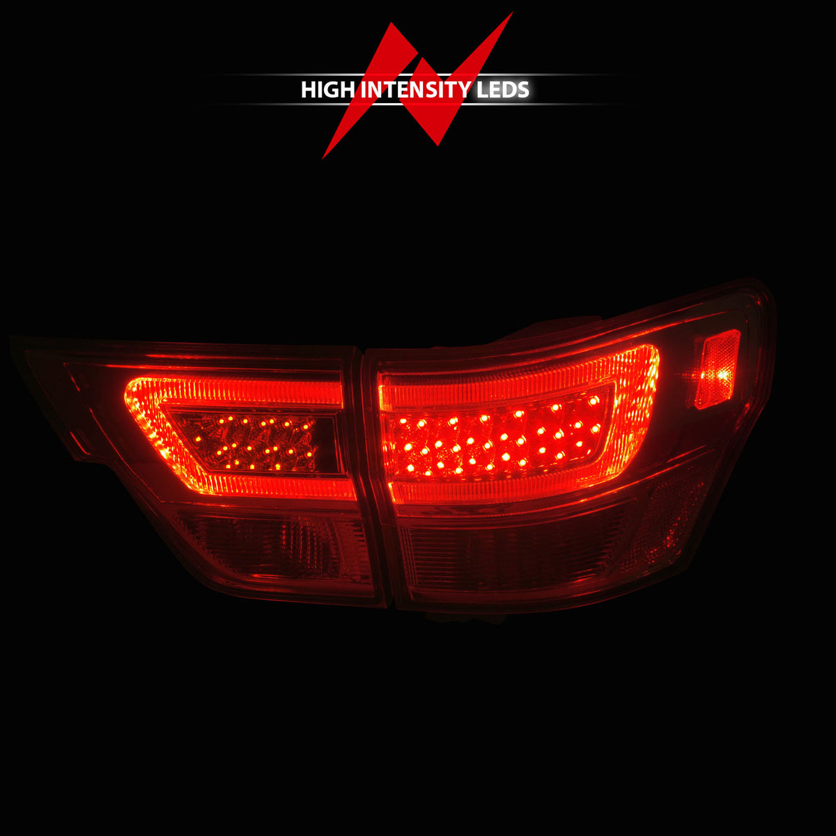 Tail Light Set LED W/ Light Bar Style Chrome Housing Clear Lens 4pcs Jeep Grand Cherokee 2011-2013 AnzoUSA-5