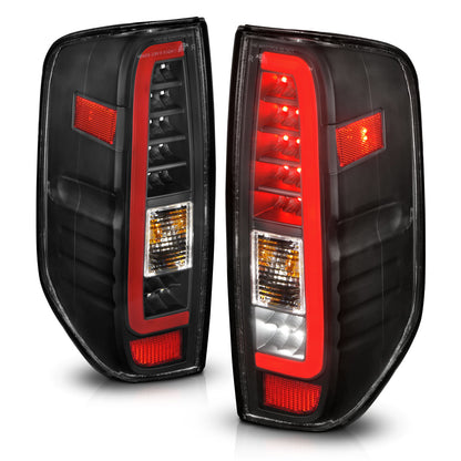Tail Light Set LED W/ Light Bar Style Black Housing Clear Lens Pair Nissan Frontier 2005-2021, Nissan NP300 Frontier 2016-2020, Suzuki Equator 2009-2012 AnzoUSA-1