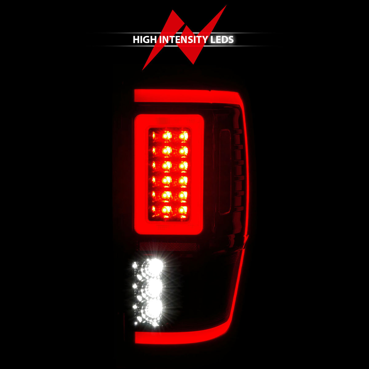 Tail Light Set Clear Lens Pair LED W/ Light Bar Style Sequential Black Housing Ford Ranger 2019-2023 AnzoUSA-5