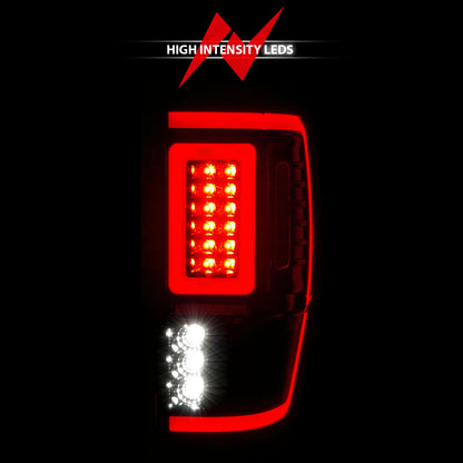 Tail Light Set Clear Lens Pair LED W/ Light Bar Style Sequential Black Housing Ford Ranger 2019-2023 AnzoUSA-5