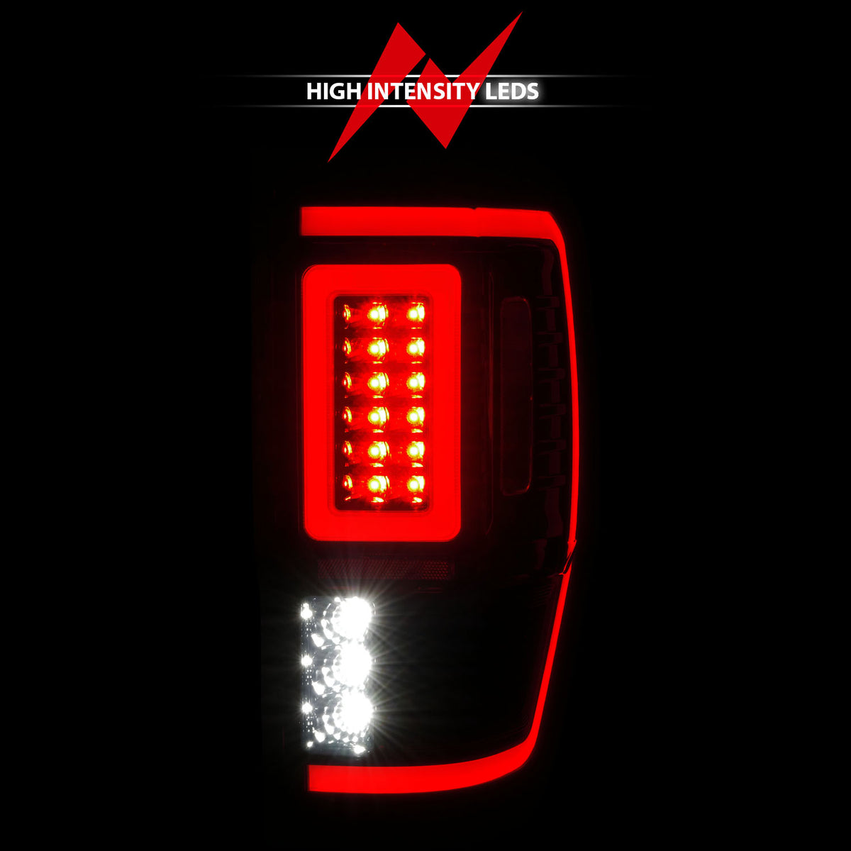Tail Light Set Sequential Black Housing Smoke Lens Pair LED W/ Light Bar Style Ford Ranger 2019-2023 AnzoUSA-5