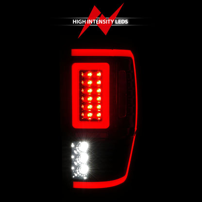 Tail Light Set Sequential Black Housing Smoke Lens Pair LED W/ Light Bar Style Ford Ranger 2019-2023 AnzoUSA-5