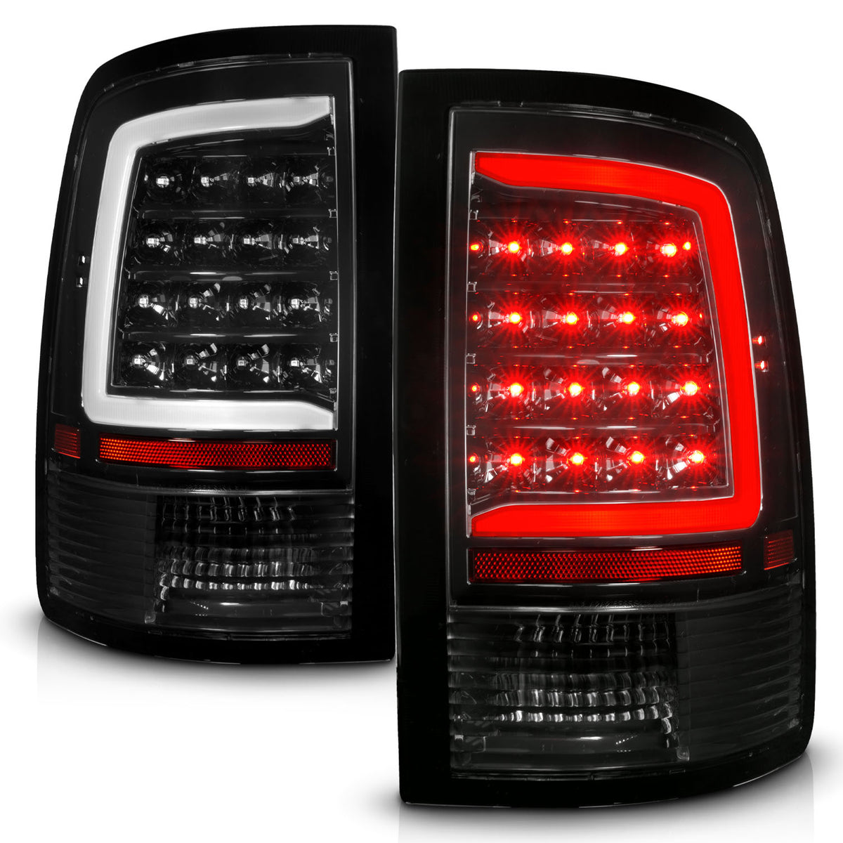 Tail Light Set Sequential LED Black Housing Clear Lens PairRam 1500/2500/3500 2011-2018 AnzoUSA-1