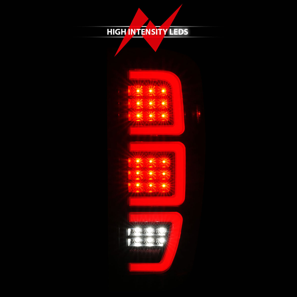 Tail Light Set Full LED Tube Sequential Signal Black Housing Clear Lens Pair GMC Sierra 1500 2019-2023, 2500 HD/3500 HD 2020-2023 AnzoUSA-5