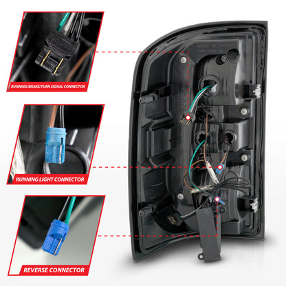 Tail Light Set LED Tube Sequential Signal Black Housing Clear Lens Pair GMC Sierra 1500/2500 HD/3500 HD 2014-2019, 1500 Limited 2019 AnzoUSA-4