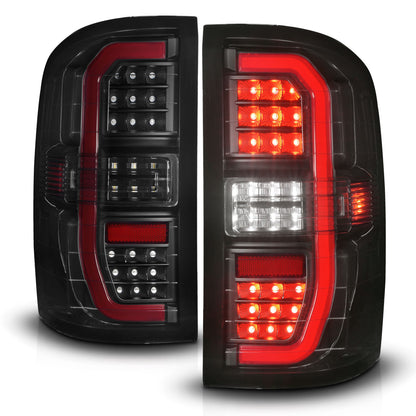 Tail Light Set LED Tube Sequential Signal Black Housing Smoke Lens Pair GMC Sierra 1500/2500 HD/3500 HD 2014-2019, 1500 Limited 2019 AnzoUSA-1