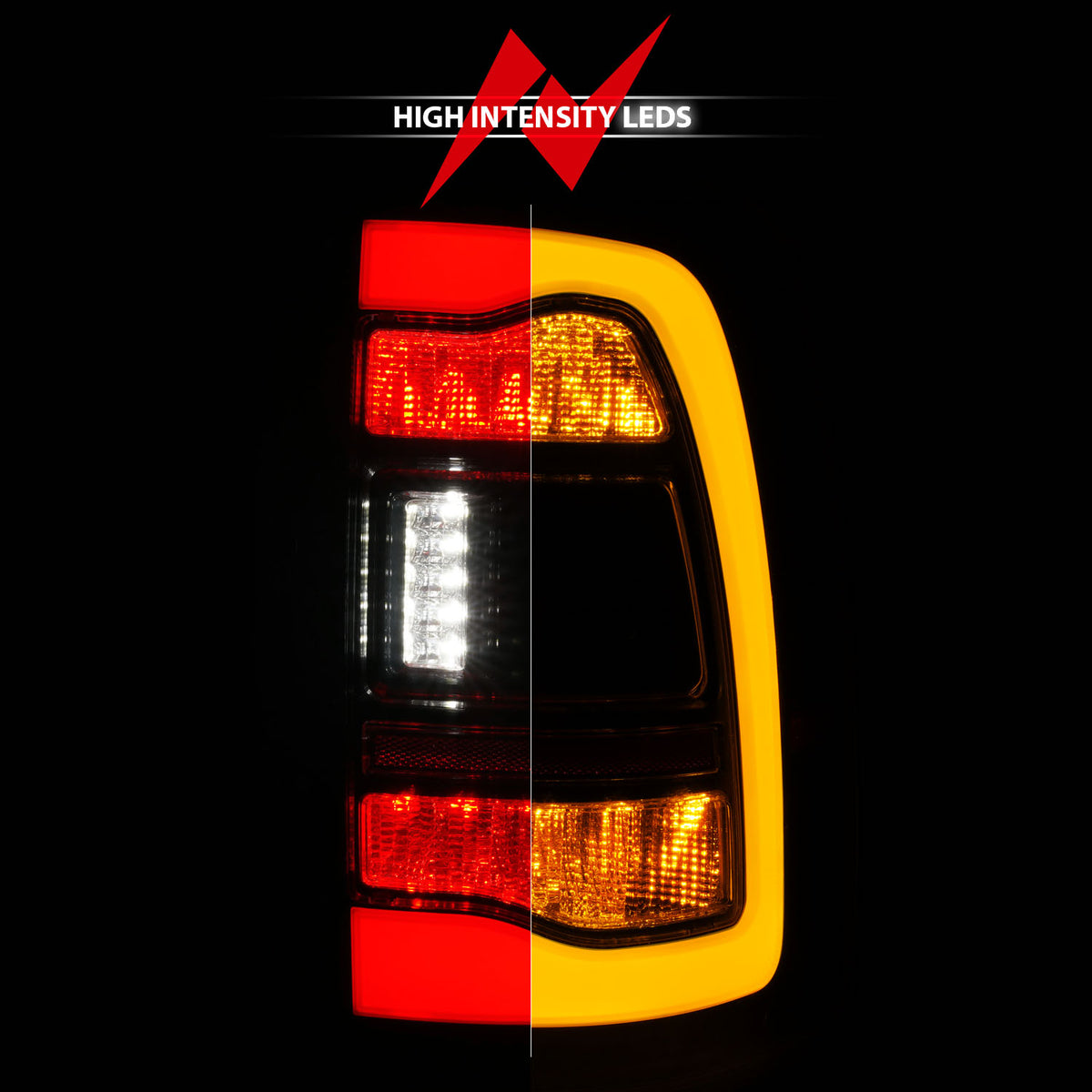 Tail Light Set LED Sequential LED Amber Switchback Turn Signal Black Housing Smoke Lens Pair Dodge Ram 1500/2500/3500 2009-2010, Ram 1500/2500/3500 2011-2018, Ram 1500 2019-2023 AnzoUSA-5