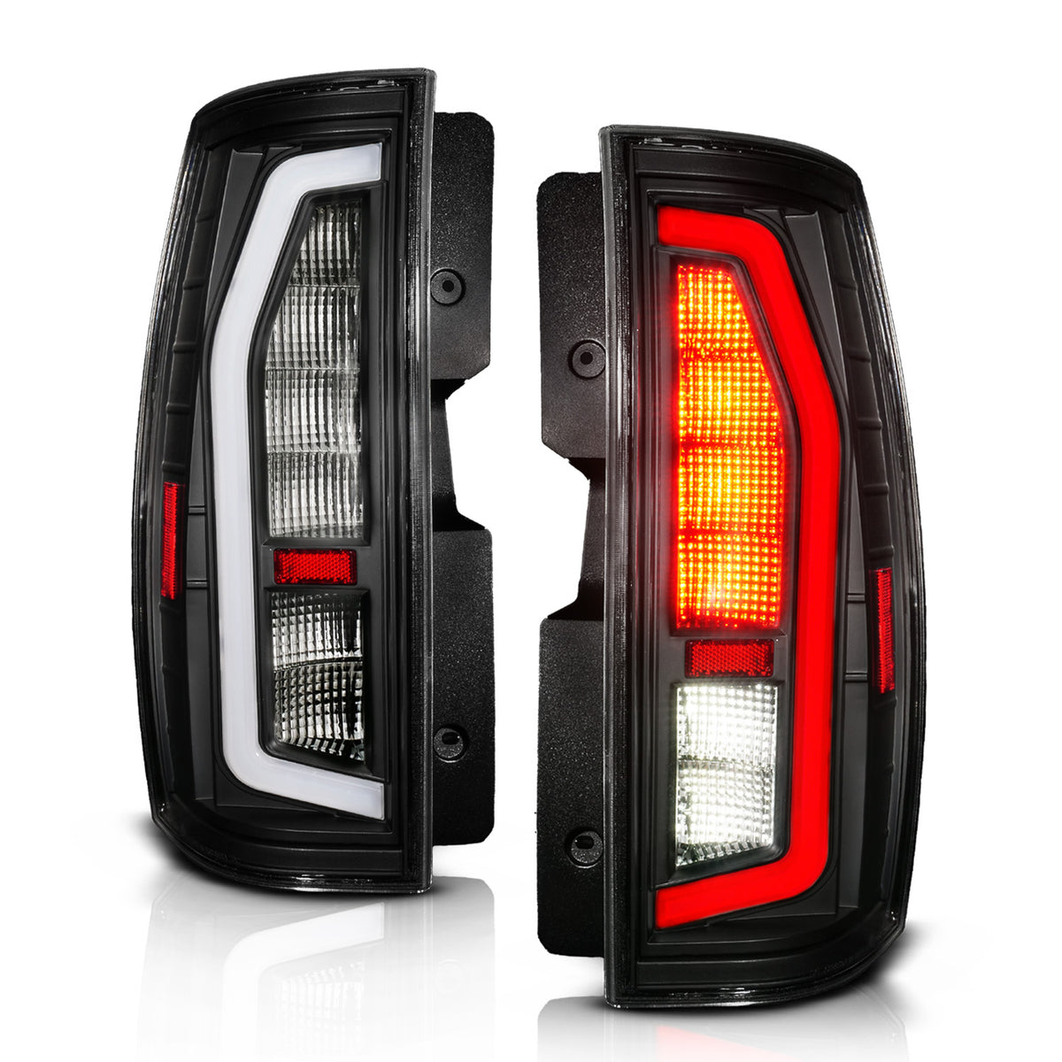Tail Light Set Black Housing, Clear Lens, Full LED, LED Plank Style, Pair Chevrolet Suburban/Tahoe 2007-2014, GMC Yukon/Denali 2007-2014 AnzoUSA-1