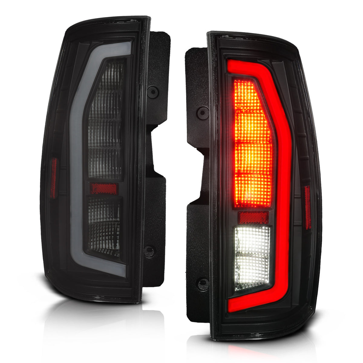 Tail Light Set Black Housing, Full LED, LED Plank Style, Pair, Smoke Lens Chevrolet Suburban/Tahoe 2007-2014, GMC Yukon/Denali 2007-2014 AnzoUSA-1