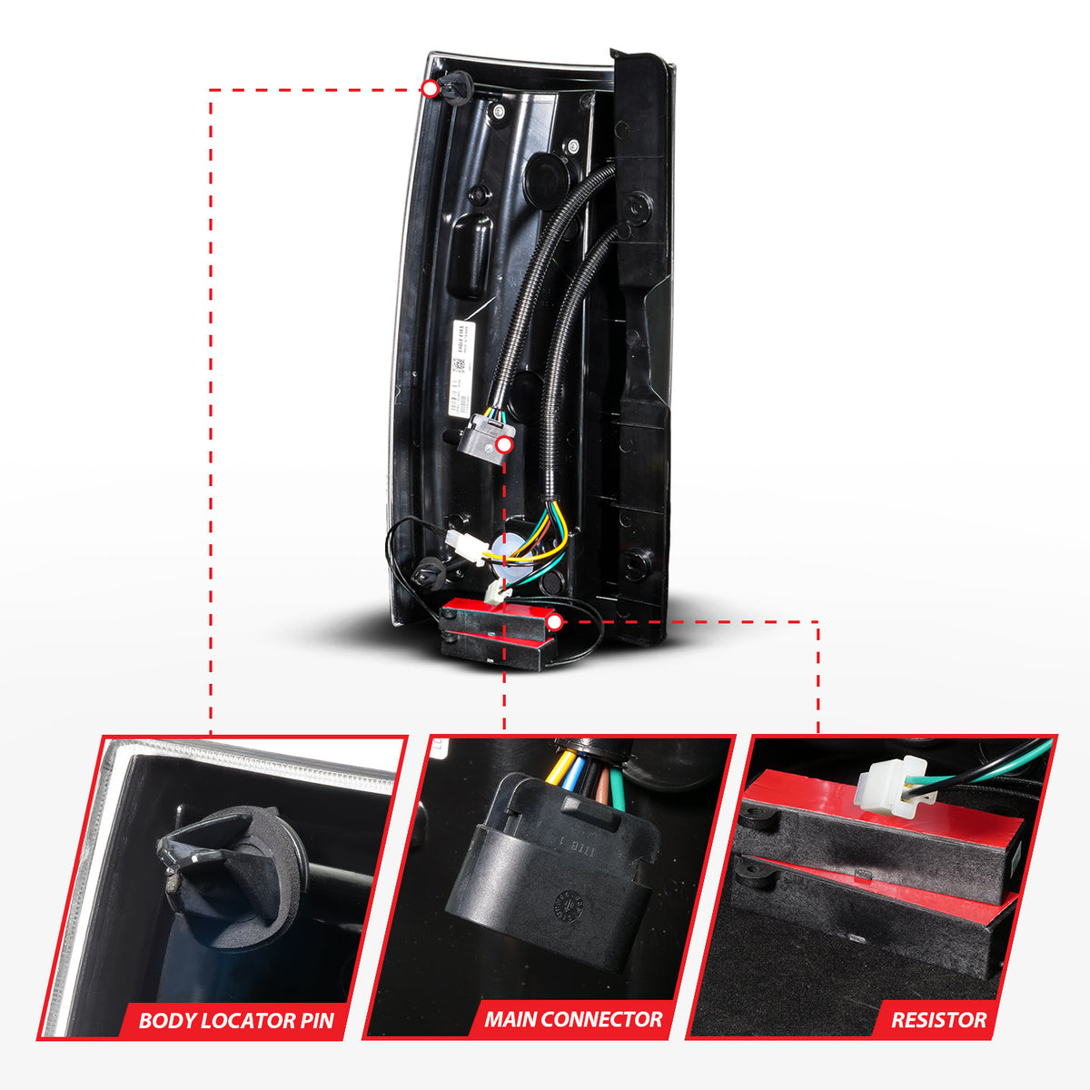 Tail Light Set Black Housing, Full LED, LED Plank Style, Pair, Smoke Lens Chevrolet Suburban/Tahoe 2007-2014, GMC Yukon/Denali 2007-2014 AnzoUSA-4